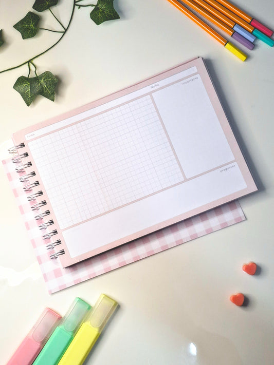Cuaderno Cornell Horizontal Rosado 80 Hojas
