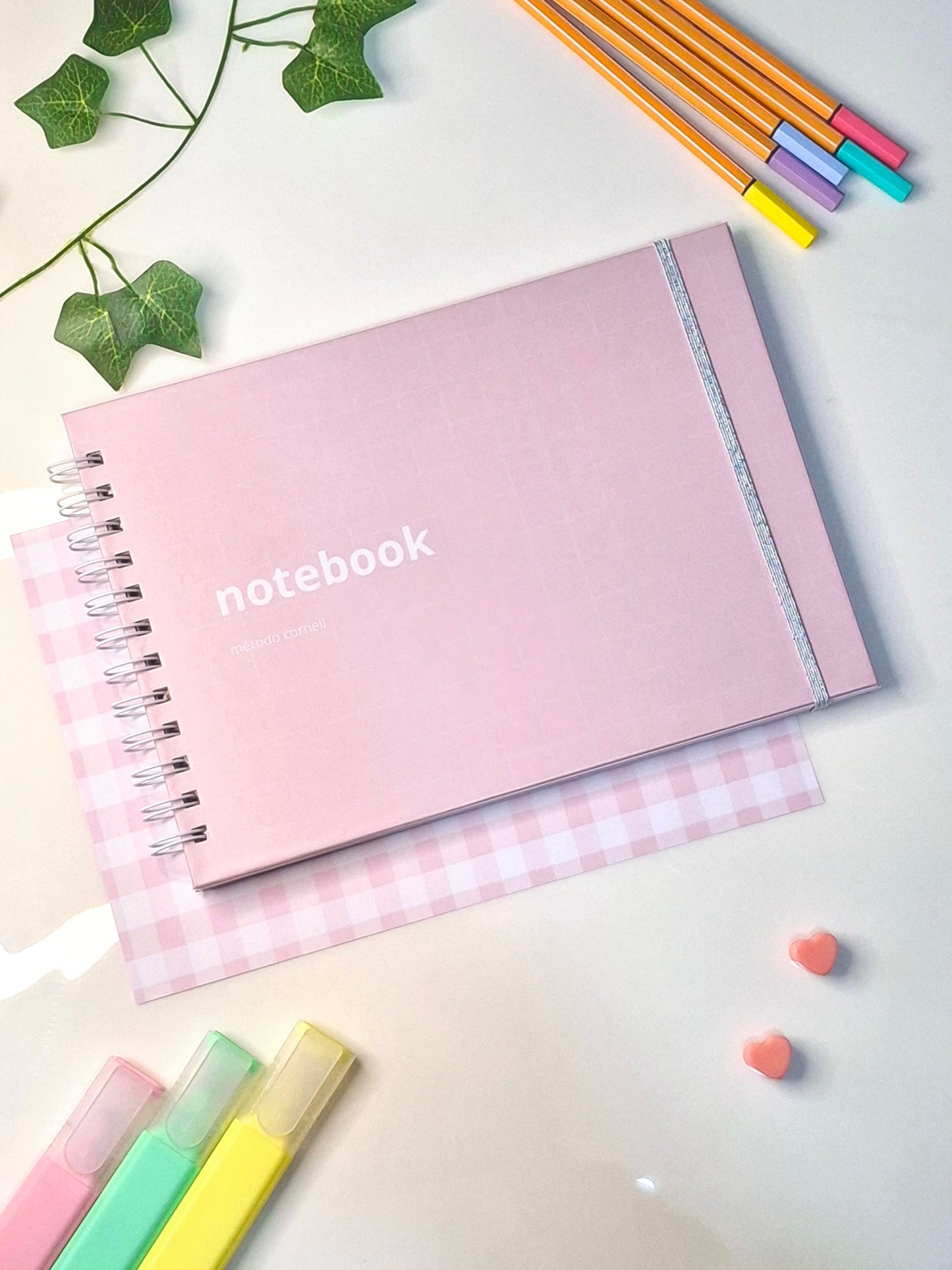 Cuaderno Cornell Horizontal Rosado 80 Hojas