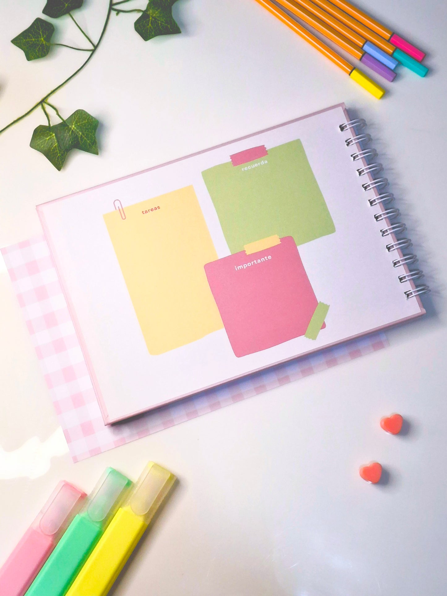 Cuaderno Cornell Horizontal Rosado 80 Hojas