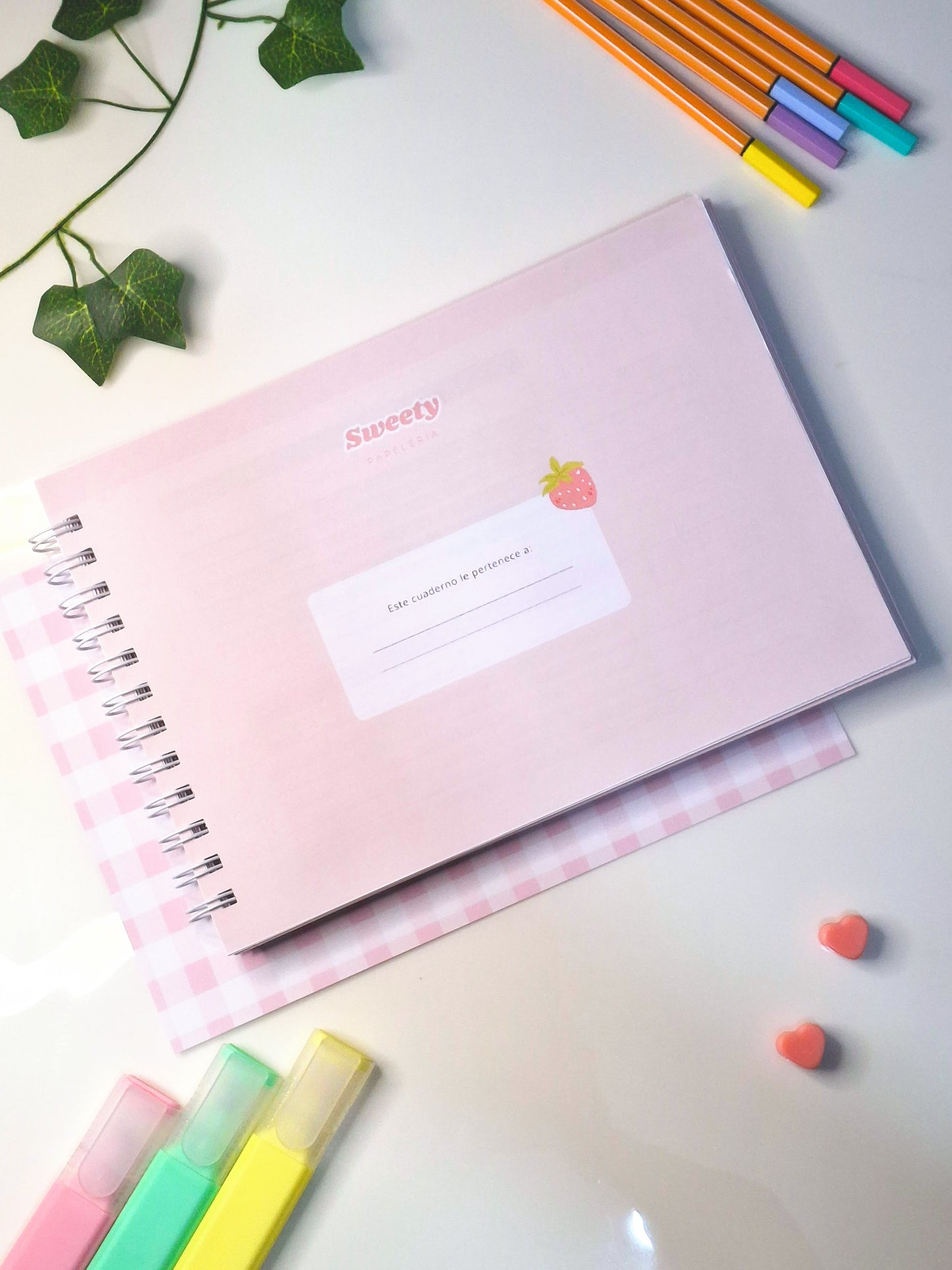 Cuaderno Cornell Horizontal Rosado 80 Hojas