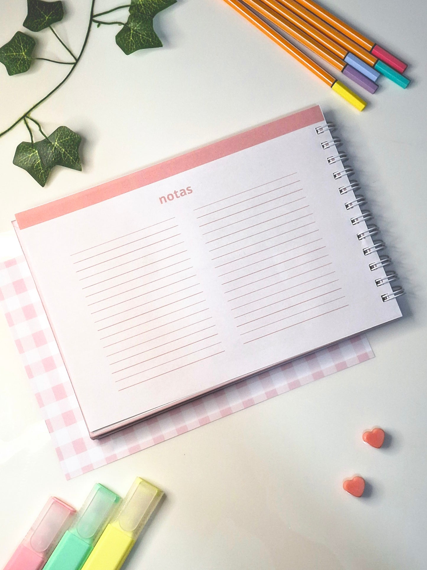 Cuaderno Cornell Horizontal Rosado 80 Hojas