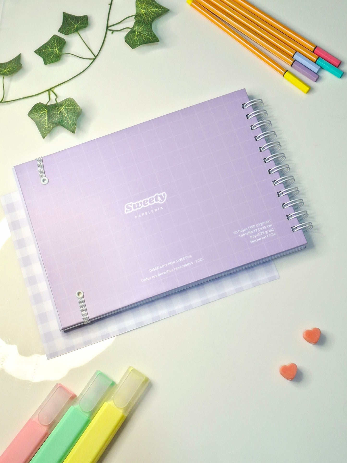 Cuaderno Cornell Horizontal Lila 80 Hojas