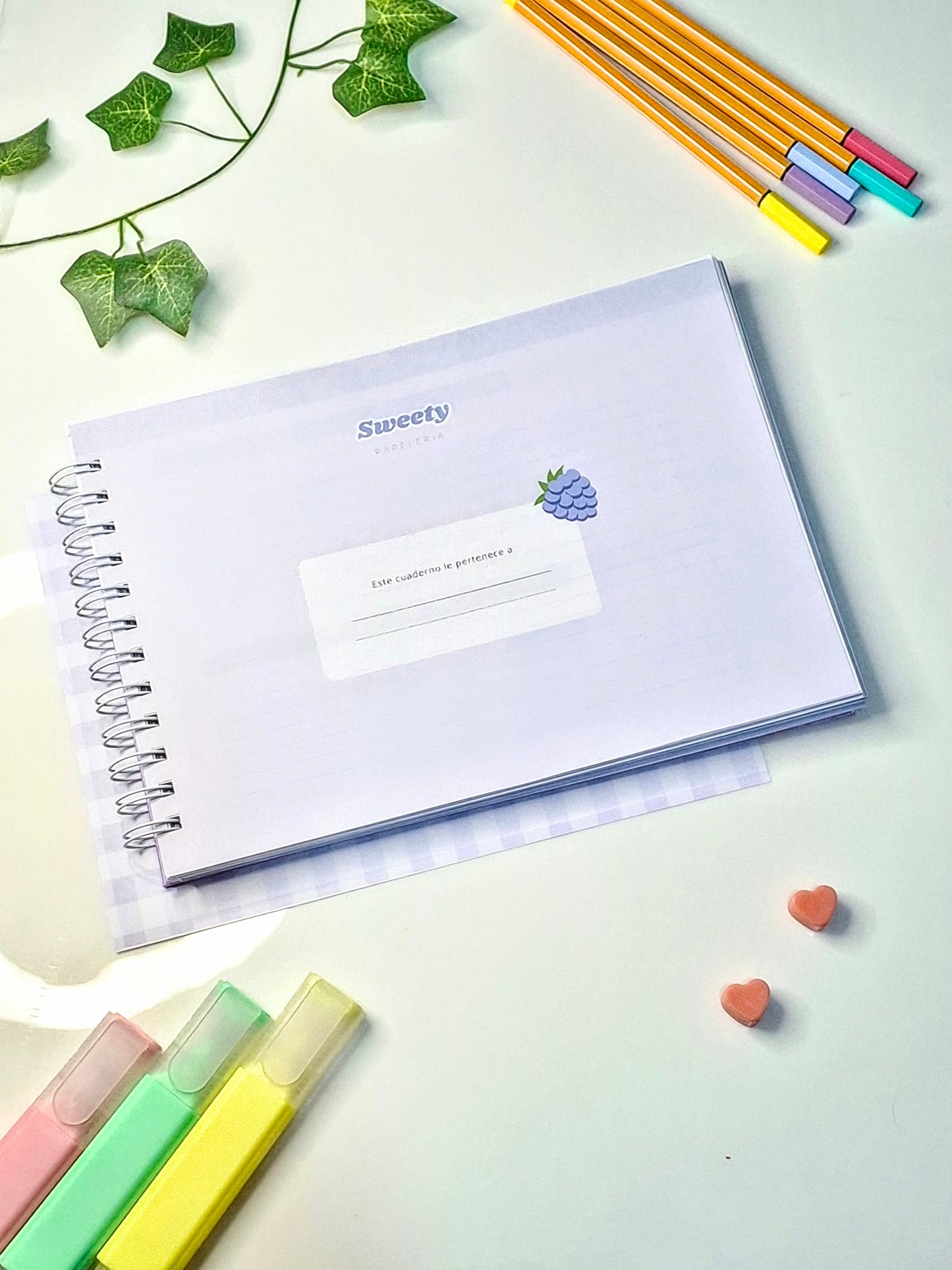 Cuaderno Cornell Horizontal Lila 80 Hojas