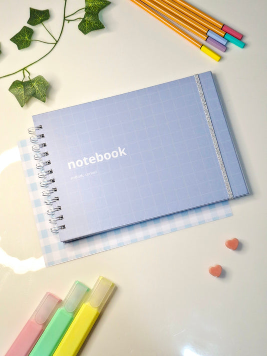 Cuaderno Cornell Horizontal Celeste 80 Hojas