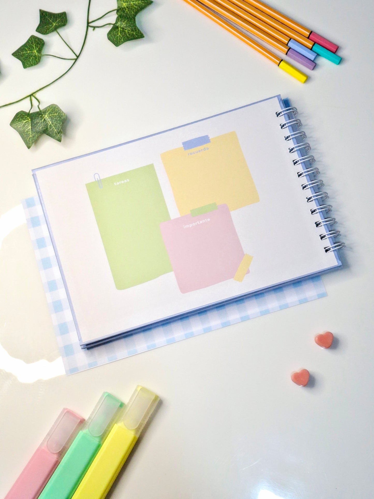 Cuaderno Cornell Horizontal Celeste 80 Hojas