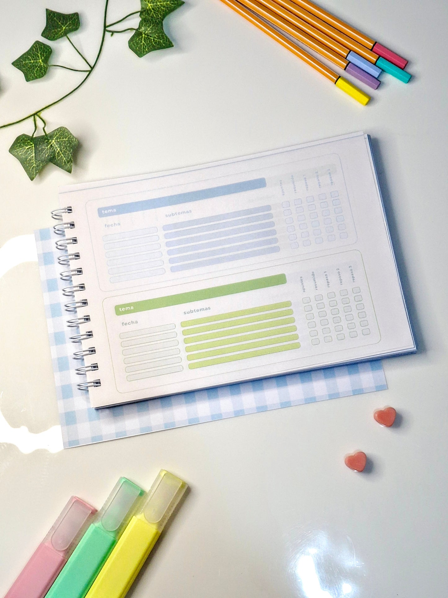 Cuaderno Cornell Horizontal Celeste 80 Hojas