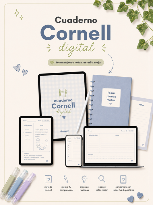 Cuaderno Cornell Digital Descargable | Método Cornell